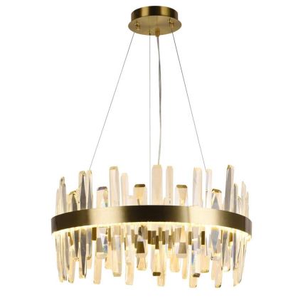 LED állítható fényerejű kristály csillár kábelre LED/80W/230V 3000-6500K arany + távirányító