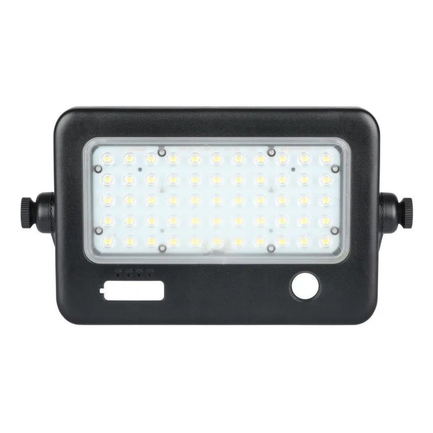 LED állítható fényerejű napelemes reflektor érzékelővel LED/10W/3,7V 4000K IP65 7200 mAh + USB port