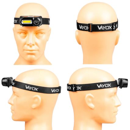 LED állítható fényerejű újratölthető fejlámpa 2xLED/5V IPX4 250 lm 2000 mAh