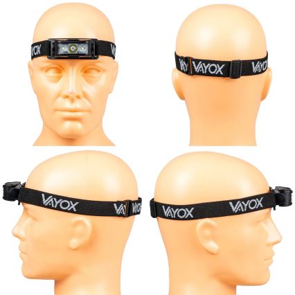 LED állítható fényerejű újratölthető fejlámpa 3xLED/5V IPX4 100 lm 1200 mAh