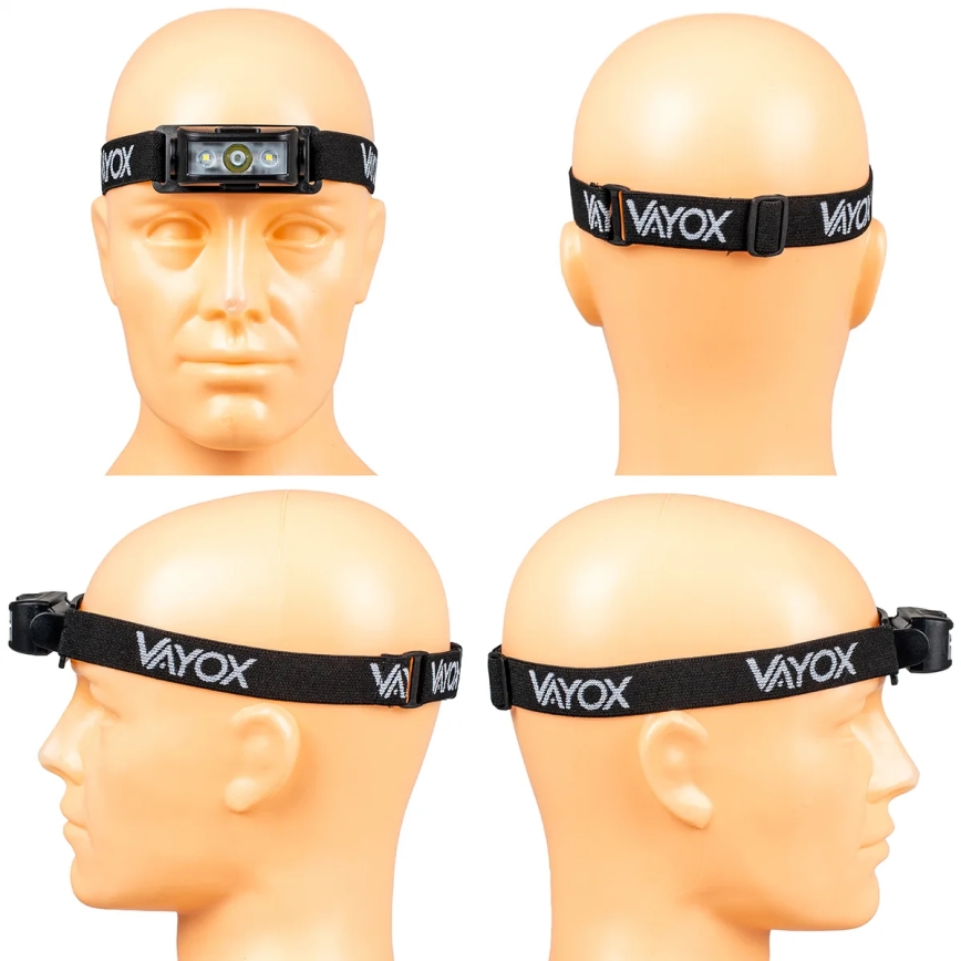 LED állítható fényerejű újratölthető fejlámpa 3xLED/5V IPX4 100 lm 1200 mAh