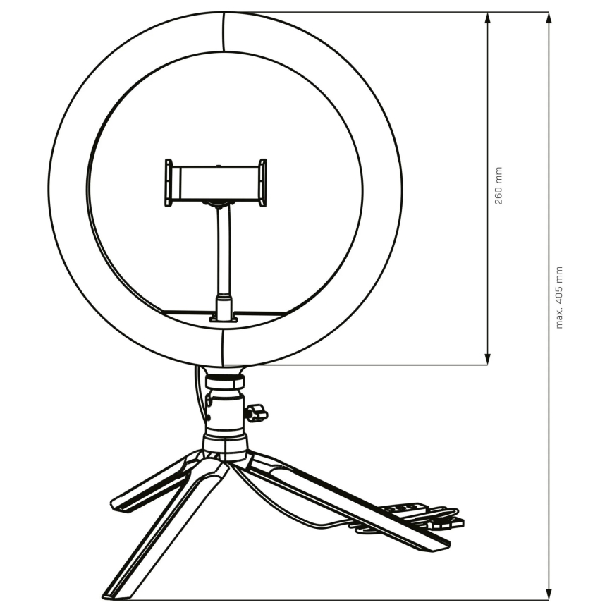 LED állítható fényerejű lámpa állvánnyal és tartóval vlogoláshoz LED/10W/5V 2700-6500K