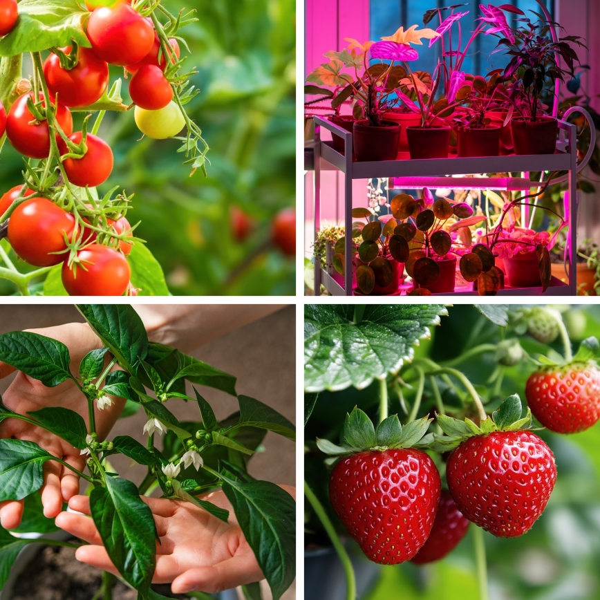 LED állítható fényerejű, rugalmas asztali lámpa csíptetővel növénytermesztéshez VITARO 4xLED/10W/230V fekete