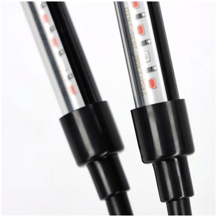 LED állítható fényerejű, rugalmas asztali lámpa csíptetővel növénytermesztéshez VITARO 4xLED/10W/230V fekete