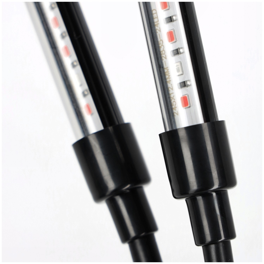 LED állítható fényerejű, rugalmas asztali lámpa csíptetővel növénytermesztéshez VITARO 4xLED/10W/230V fekete