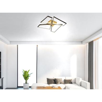 LED Fényerőszabályzós mennyezeti lámpa LED/115W/230V 3000-6500K barna/fekete + távirányító