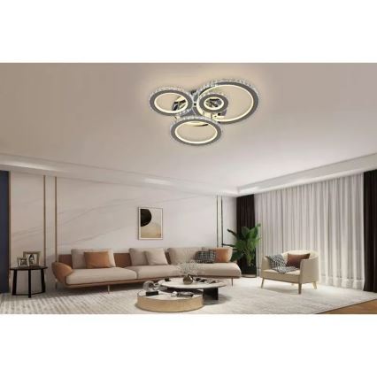 LED Fali mennyezeti lámpa állítható fényerővel LED/120W/230V 3000-6500K + távirányító