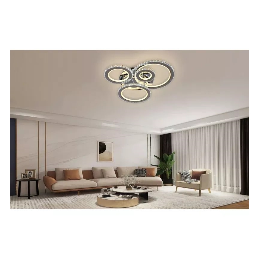 LED Fali mennyezeti lámpa állítható fényerővel LED/120W/230V 3000-6500K + távirányító