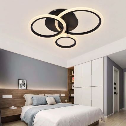 LED Fényerőszabályzós mennyezeti lámpa LED/40W/230V 3000-6500K fekete + távirányító