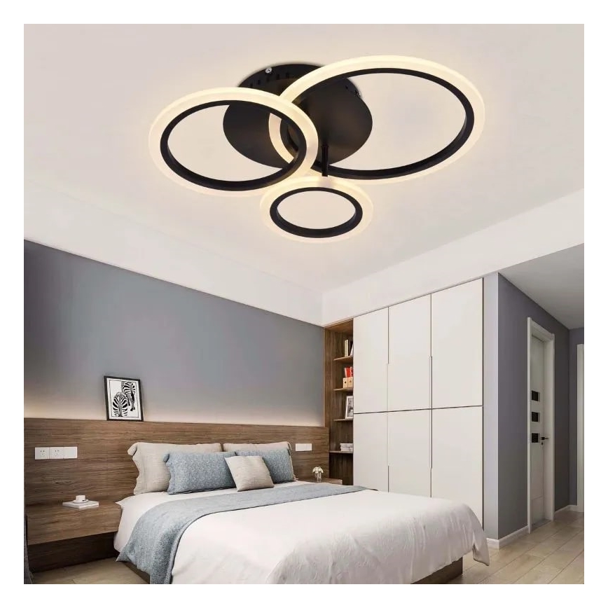 LED Fényerőszabályzós mennyezeti lámpa LED/40W/230V 3000-6500K fekete + távirányító