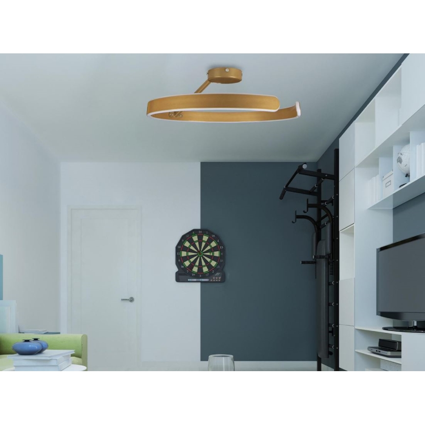 LED Fényerőszabályzós mennyezeti lámpa LED/72W/230V 3000-6500K arany + távirányító