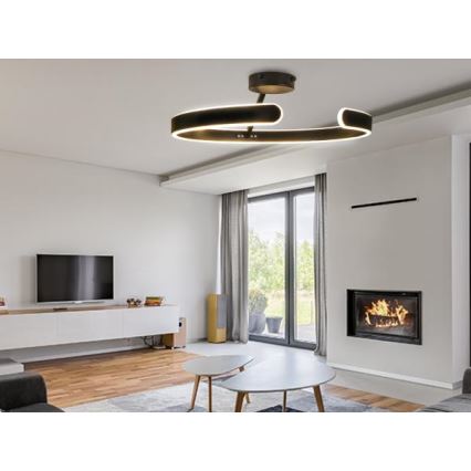 LED Fekete felületre szerelhető dimmelhető csillár LED/72W/230V 3000-6500K + távirányító