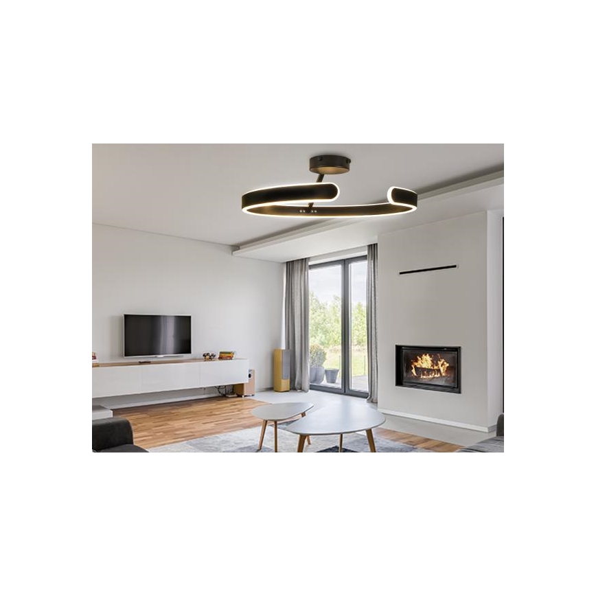 LED Fekete felületre szerelhető dimmelhető csillár LED/72W/230V 3000-6500K + távirányító