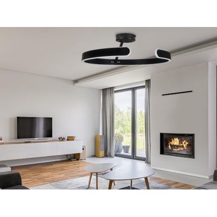 LED Fekete felületre szerelhető dimmelhető csillár LED/72W/230V 3000-6500K + távirányító