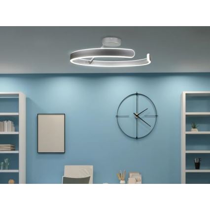 LED Fényerőszabályzós mennyezeti lámpa LED/72W/230V 3000-6500K matt króm + távirányító