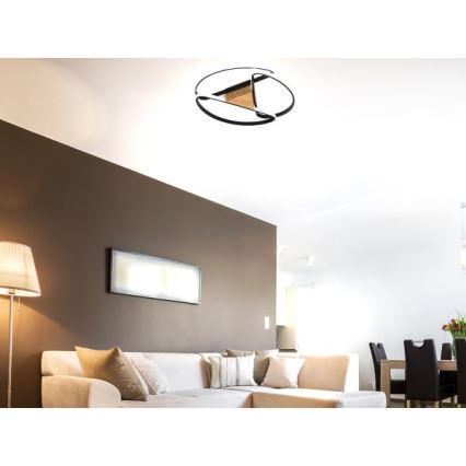 LED Fényerőszabályzós mennyezeti lámpa LED/75W/230V 3000-6500K barna/fekete + távirányító