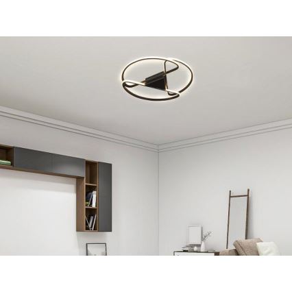 LED Fényerőszabályozható mennyezeti lámpa LED/75W/230V 3000-6500K fekete + távirányító