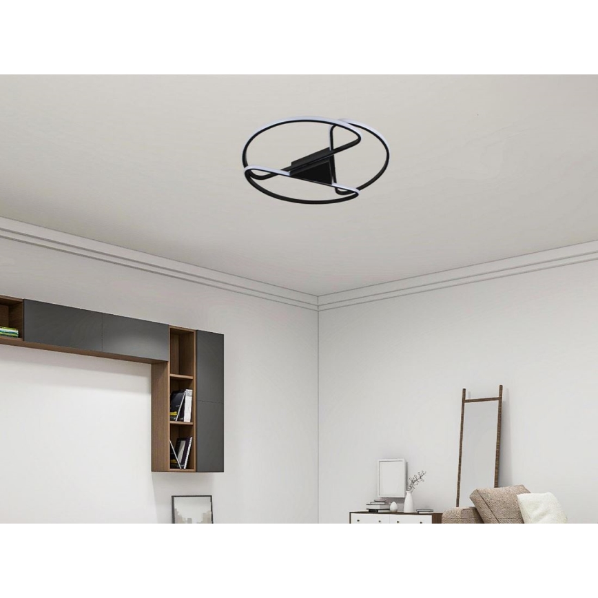 LED Fényerőszabályozható mennyezeti lámpa LED/75W/230V 3000-6500K fekete + távirányító