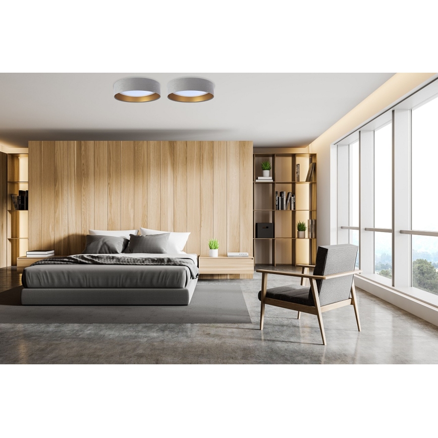 LED Fényerőszabályozható mennyezeti lámpa SMART GALAXY LED/24W/230V átm. 44 cm szürke/arany 3000-6500K + távirányító