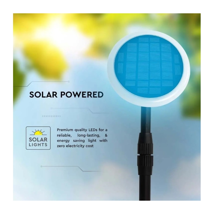 LED Állítható napelemes lámpa GARDEN LED/8W/5V 60-129 cm 3000K IP65 2000 mAh