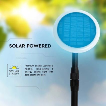 LED Állítható napelemes lámpa GARDEN LED/8W/5V 60-129 cm 4000K IP65