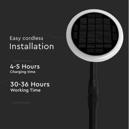 LED Állítható napelemes lámpa GARDEN LED/8W/5V 60-129 cm 4000K IP65