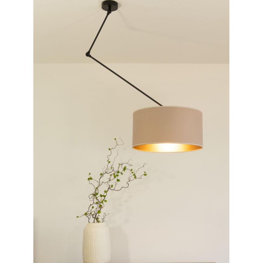 LED állítható rúdon függesztett csillár GORTA 1xE27/60W/230V bézs/arany