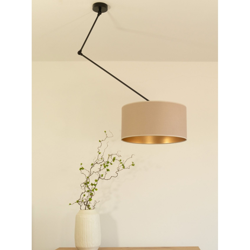 LED állítható rúdon függesztett csillár GORTA 1xE27/60W/230V bézs/arany