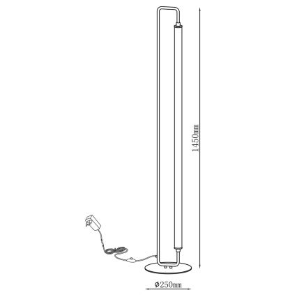 LED állólámpa FELICJA LED/24W/230V 4000K fekete