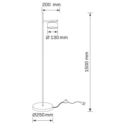 LED állólámpa OFELIA 1xGX53/6W/230V fekete/bézs