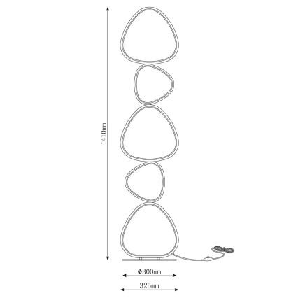 LED állólámpa PETRA LED/48W/230V fekete