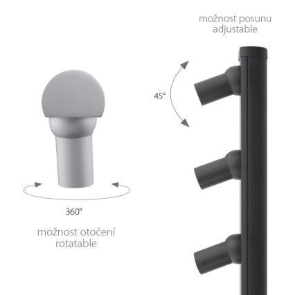 Panlux P2/NBT - LED Spotlámpa PICCO TRIO 1x3LED/5,4W/500mA