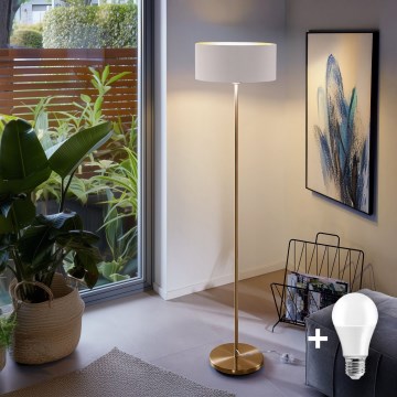 LED állólámpa TUNJA 1xE27/20W/230V, átm. 38 cm, arany/fehér