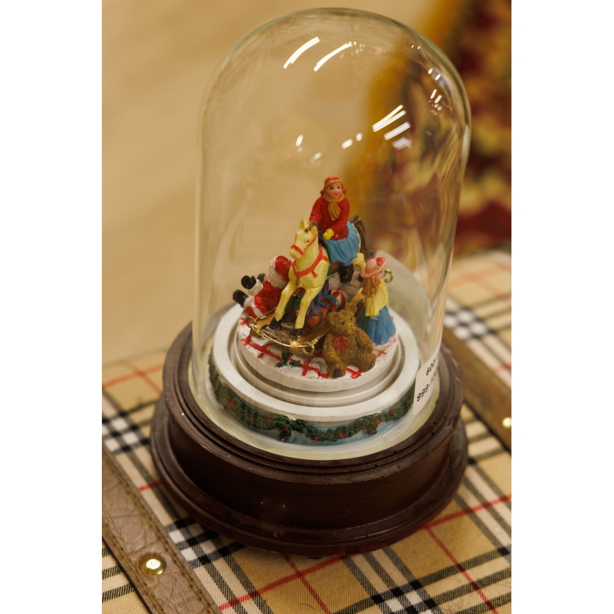 LED Animált karácsonyi dekoráció zenével 8xLED/3xAAA meleg fehér