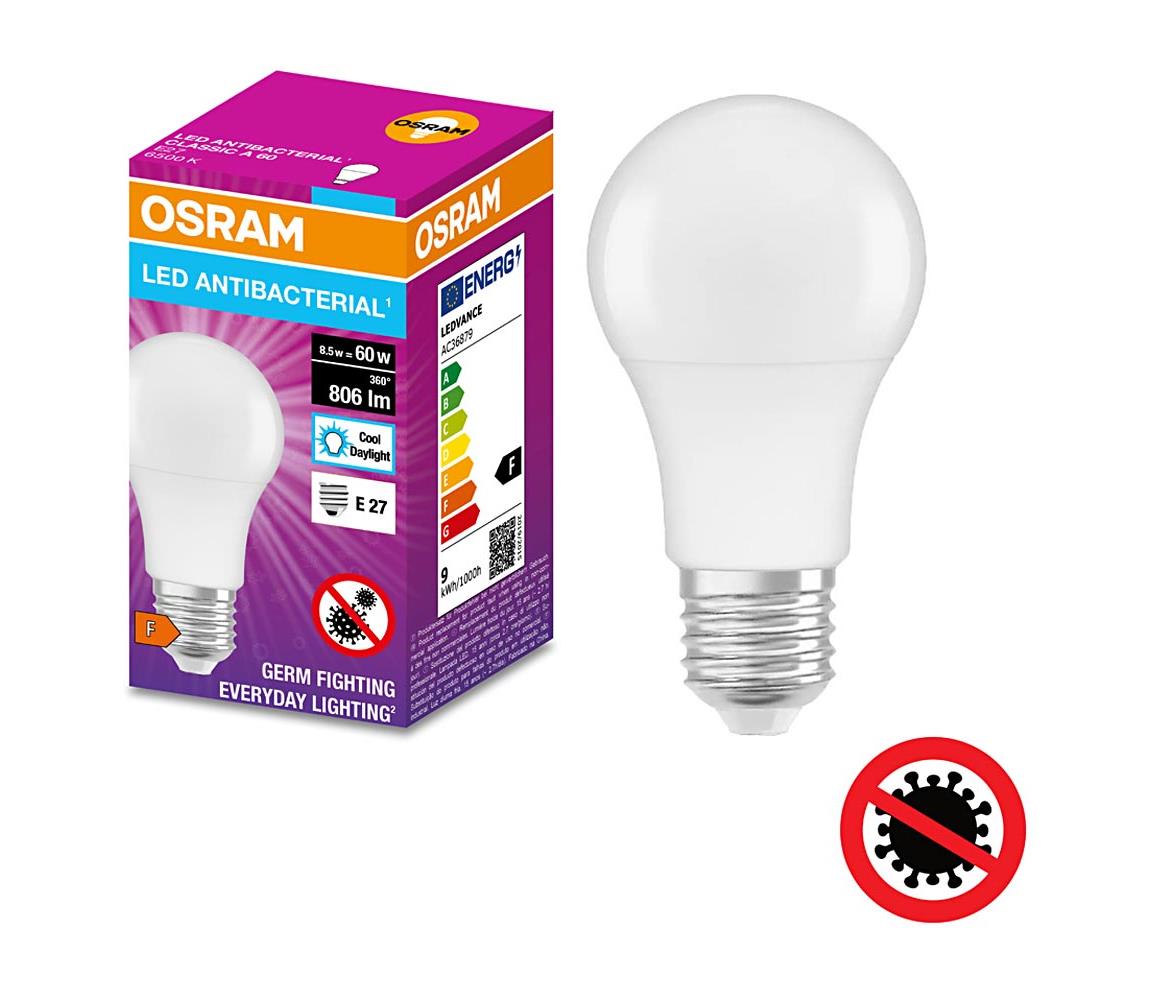LED Antibakterális izzó A60 E27/8,5W/230V 6500K