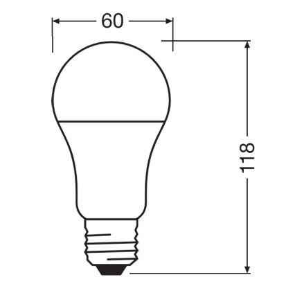 LED Antibakteriális izzó A100 E27/13W/230V 2700K - Osram