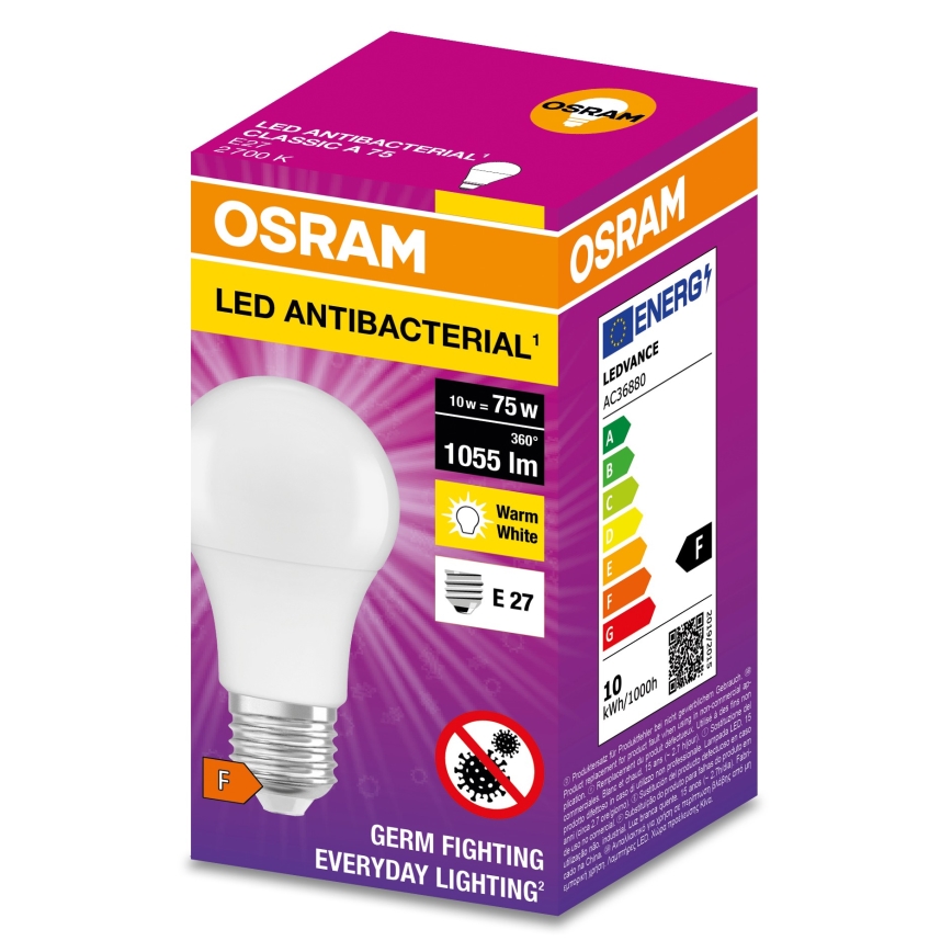 LED Antibakteriális izzó A75 E27/10W/230V 2700K - Osram