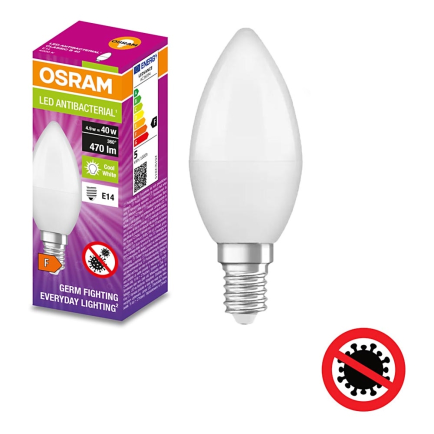 LED Antibakteriális izzó B40 E14/4,9W/230V 4000K - Osram