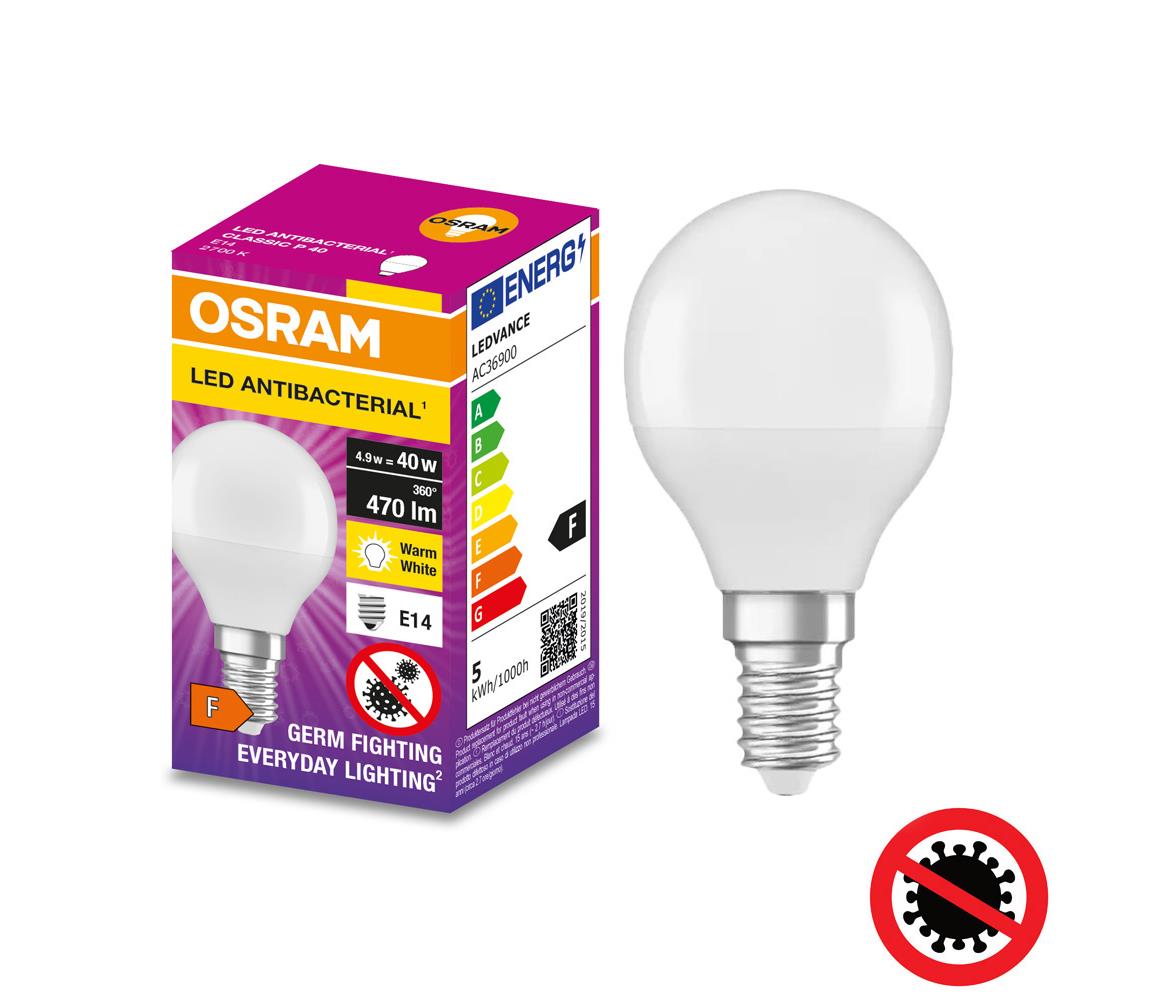 Osram LED Antibakteriális izzó P40 E14/4,9W/230V 2700K