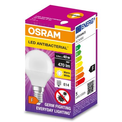 LED Antibakteriális izzó P40 E14/4,9W/230V 2700K - Osram