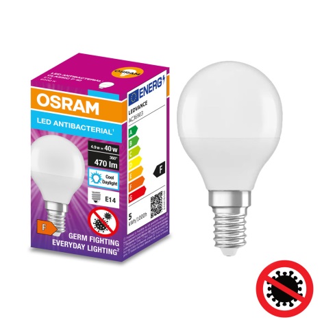 LED Antibakteriális izzó P40 E14/4,9W/230V 6500K - Osram