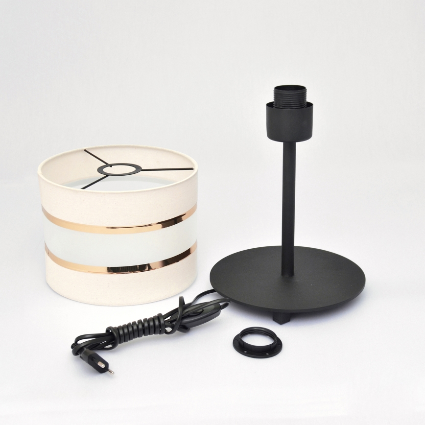 LED Asztali lámpa HELEN 1xE27/15W/230V krém/fekete/arany