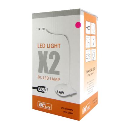 LED Asztali lámpa LED/3,6W/4xAAA/USB sárga