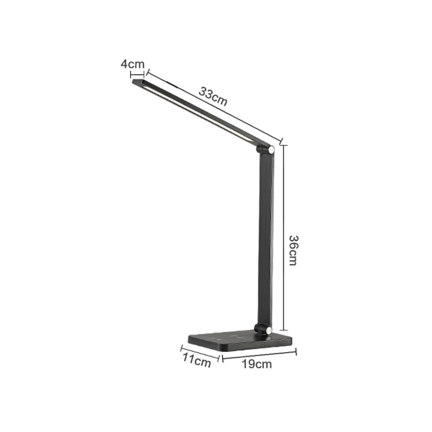 LED Asztali lámpa vezeték nélküli töltővel LED/10W/230V 3000/4000/4500/5000/6000K fekete