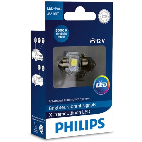 LED Autó izzó Philips X-TREME ULTINON 129416000KX1 LED SV8.5–8/0,8W/12V 6000K