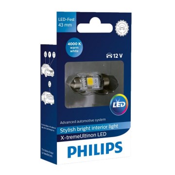 LED Autó izzó Philips X-TREME VISION 129454000KX1 C5W SV8,5/1W/12V 4000K