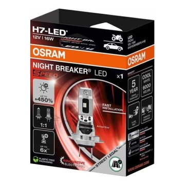 LED autóizzó NIGHT BREAKER SPEED H7 PX26d/16W/12V 6000K - Osram