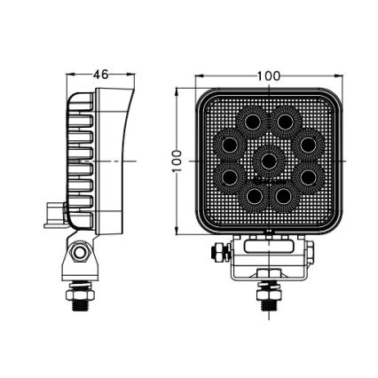 LED Autós spotlámpa BLACK LED/36W/10-30V IP69 5700K szögletes
