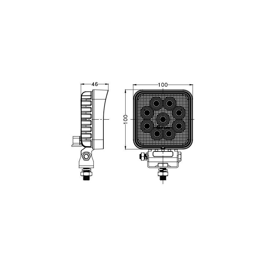 LED Autós spotlámpa BLACK LED/36W/10-30V IP69 5700K szögletes