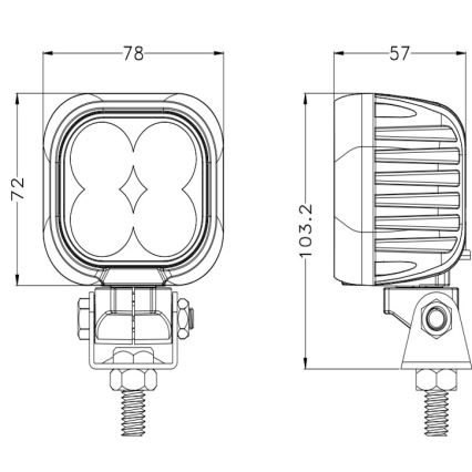 LED Autós spotlámpa BLACK LED/40W/10-30V IP69 5700K szögletes